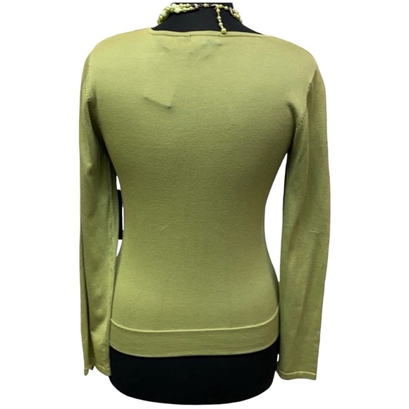 BCBG Surplice Wrap Blouse Green - Picture 2 of 2